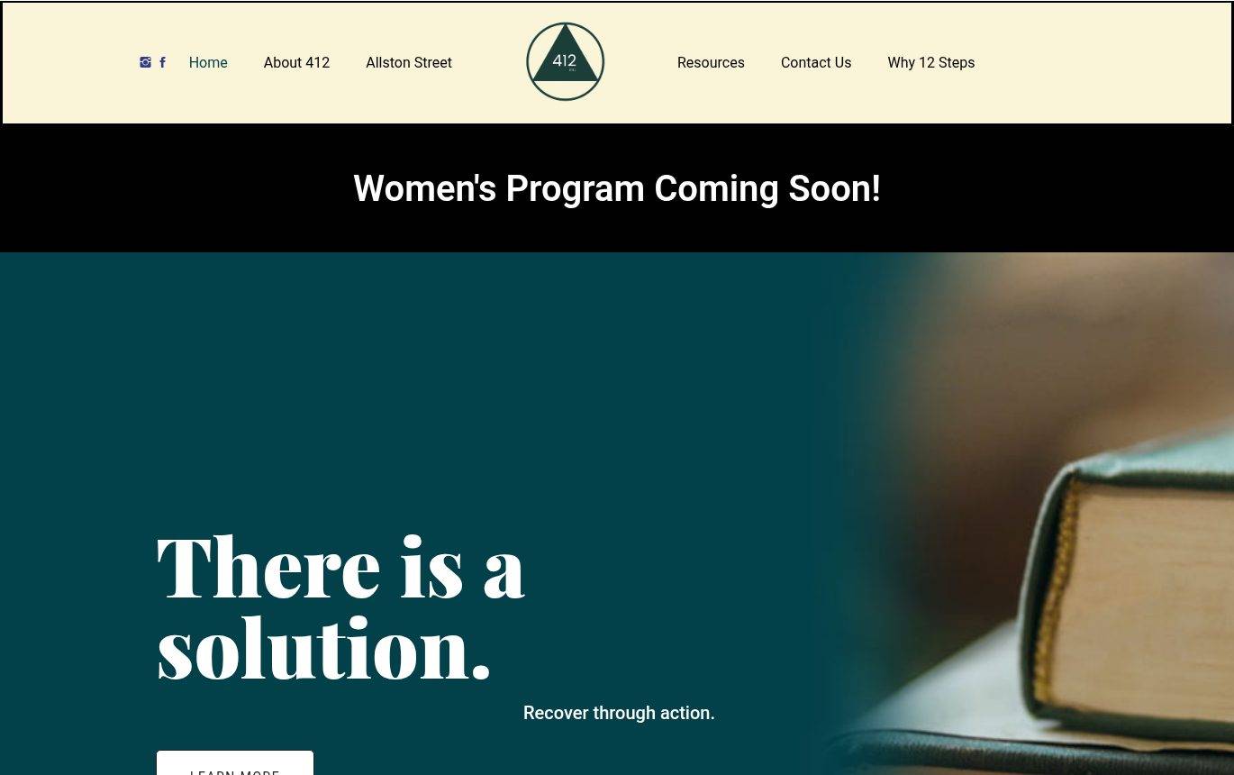 Screenshot of the 412 Inc. website