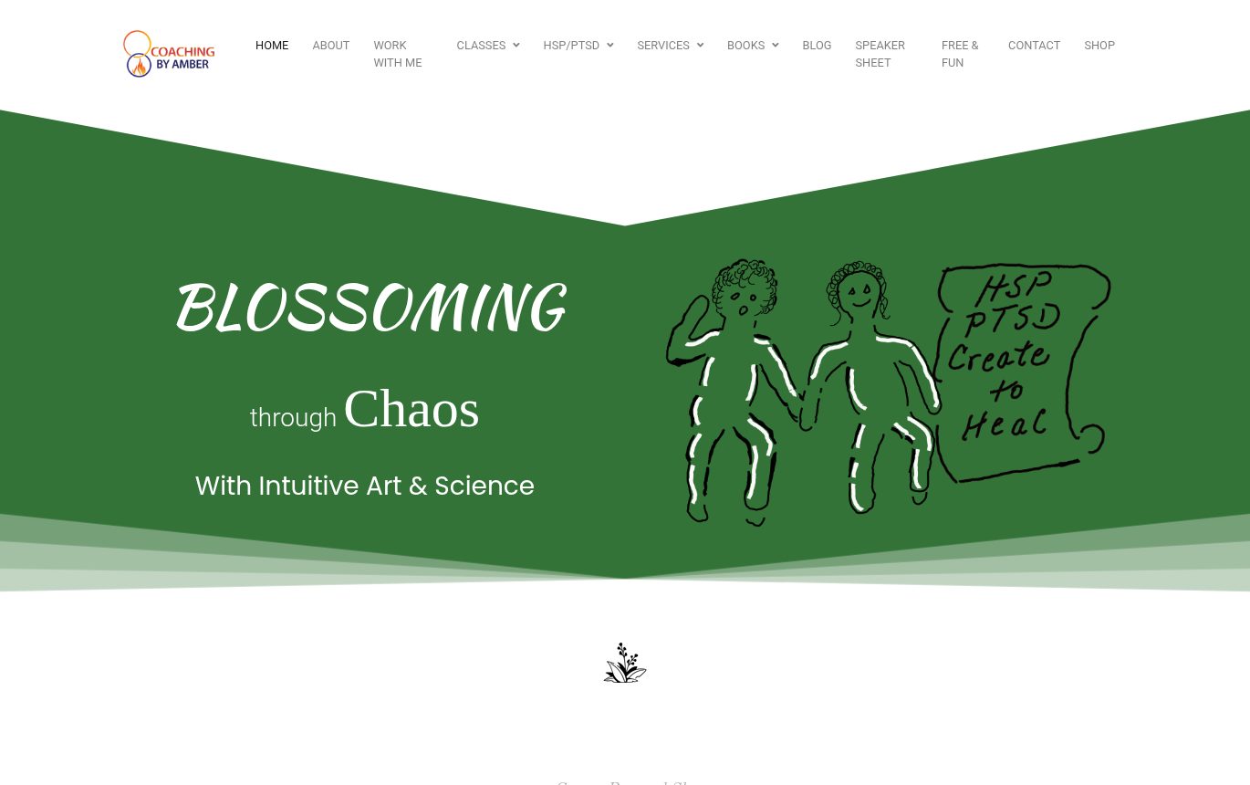 Screenshot of the Coaching By Amber website