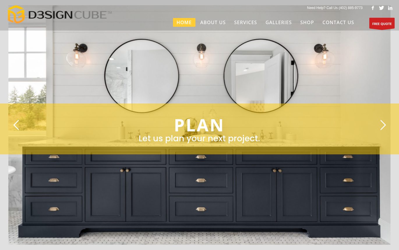 Screenshot of the D3SIGNCUBE LLC website