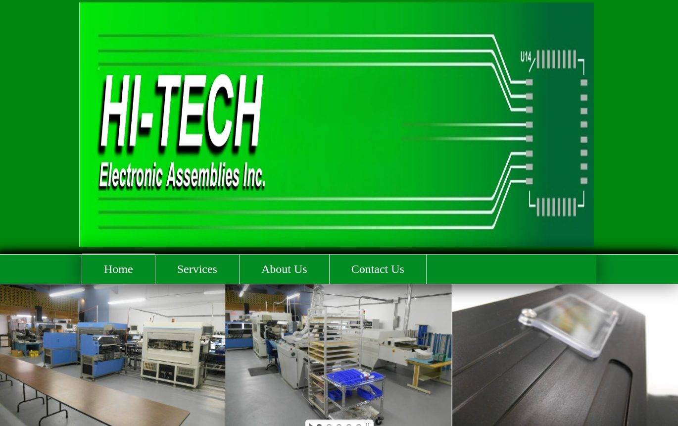 Screenshot of the HI-Tech Electronic Assemblies Inc. website