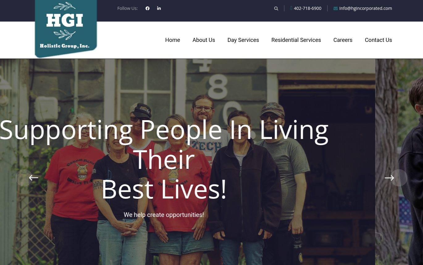 Screenshot of the Holistic Group Inc. website