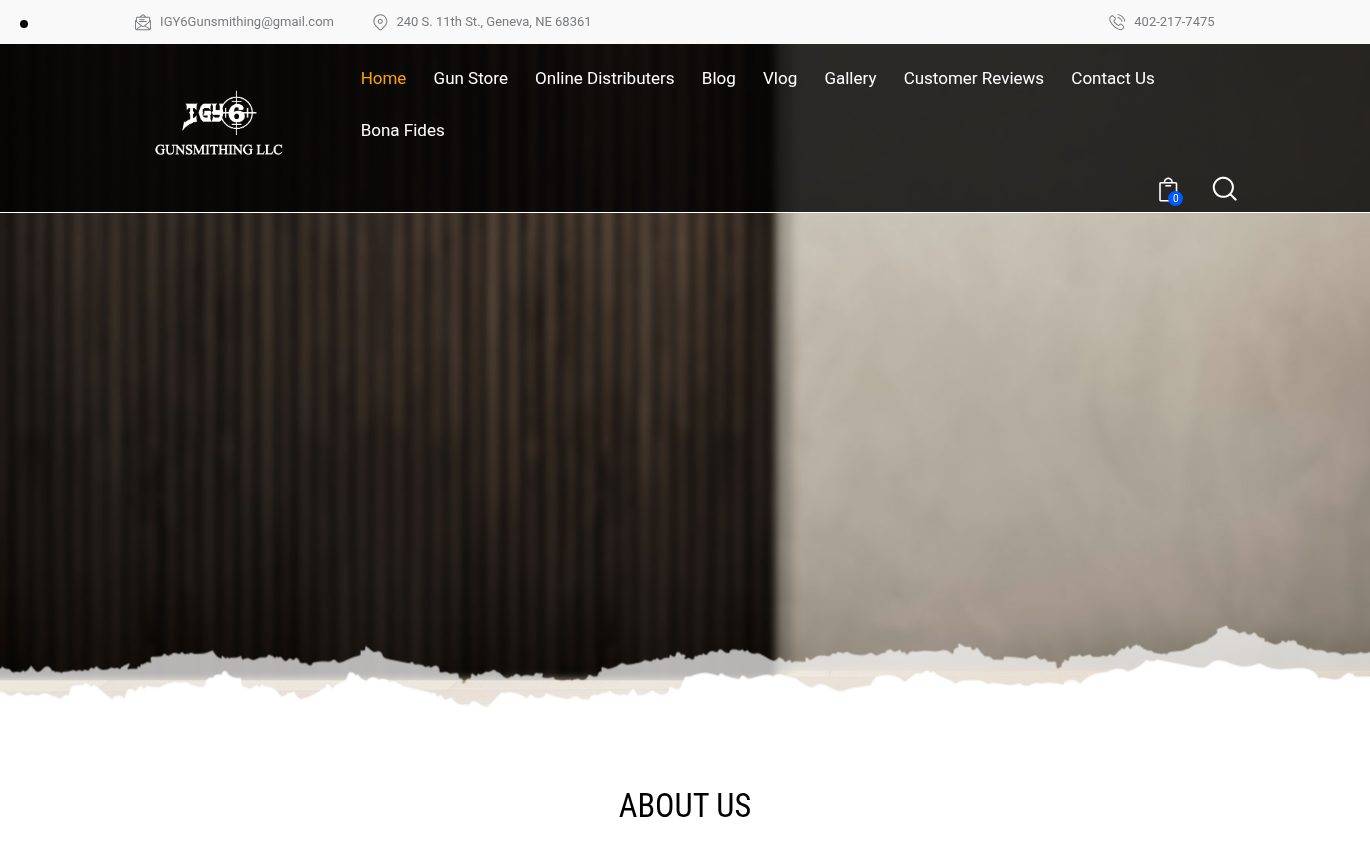 Screenshot of the IGY6 Gunsmithing LLC website