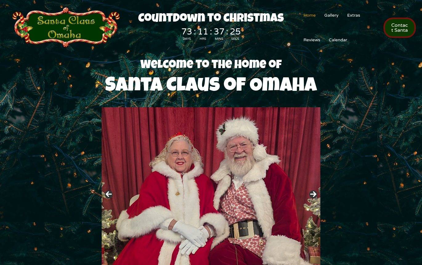 Screenshot of the Santa Claus of Omaha website
