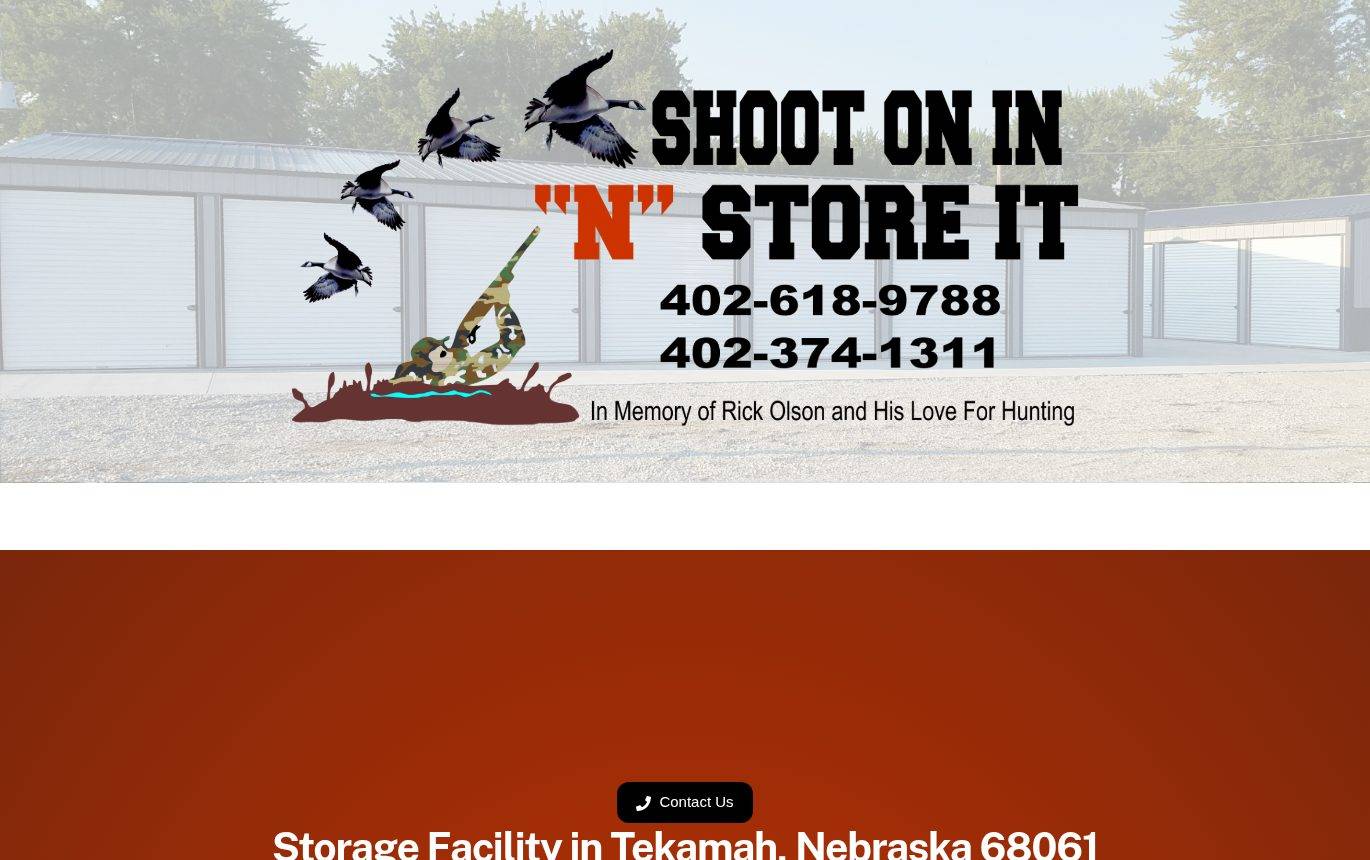 Screenshot of the Shoot 'N' Store It website