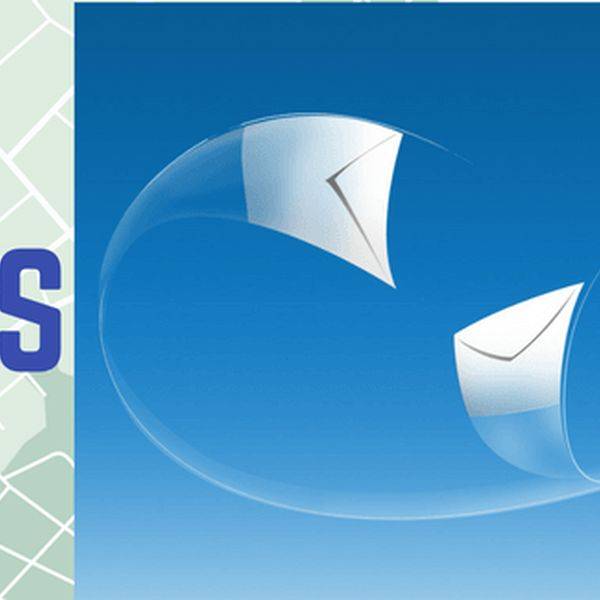 Stylized blue illustration of white envelopes, representing mailing and envelope printing.