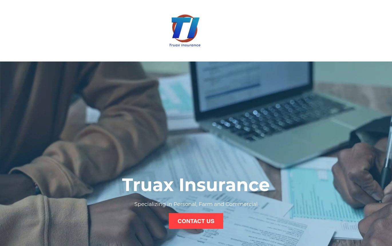 Screenshot of the Truax Insurance website