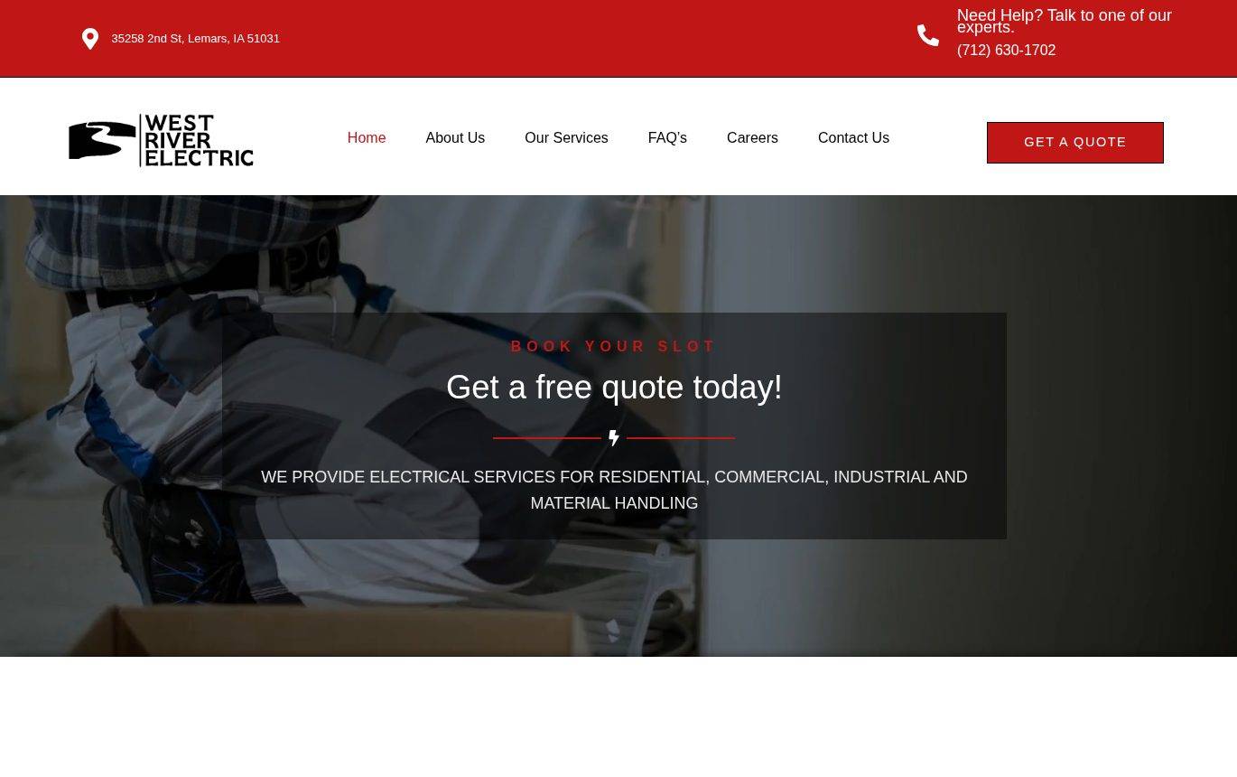 Screenshot of the West River Electric website